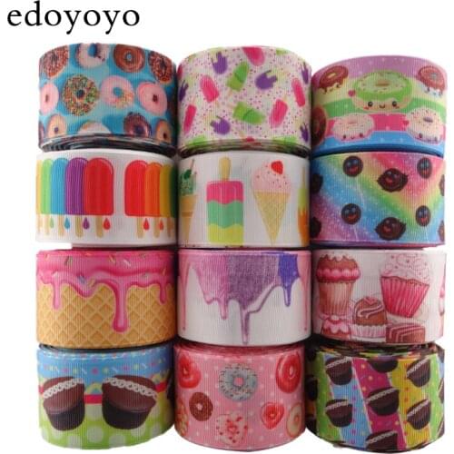Edoyoyo 1-1/2" 38mm/3" 75mm 5 Yards Cake Grosgrain Ribbon For Gift Packaging Printed Grosgrain Ribbon 100% Polyester Ribbon