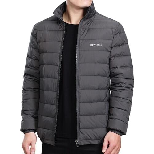 Lightweight Duck Down Jacket Men Casual Stand Collar Down Coats Mens Autumn Winter Outwear Basic Jackets Casacos Brand Clothing