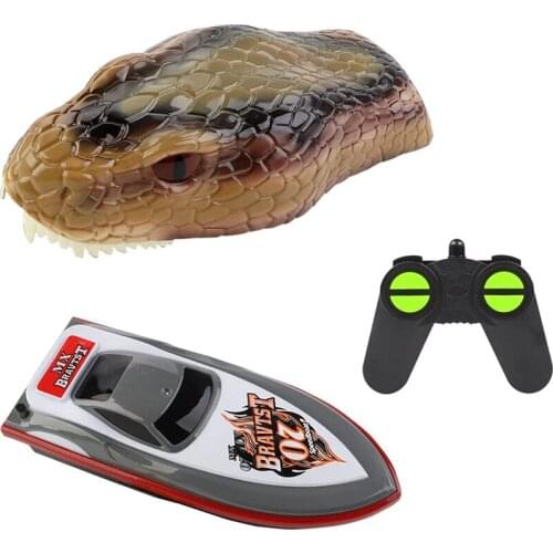 Remote Control Boat Python Head Toys 2.4G High-Speed Simulation Boa Head Boat Toys, Floating Spoof Toys for Adults Kids