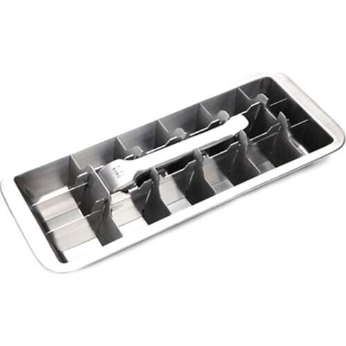 Lever-Style Ice Tray, 2 in 1 Stainless Steel Ice Making Mold and Ice Cracker