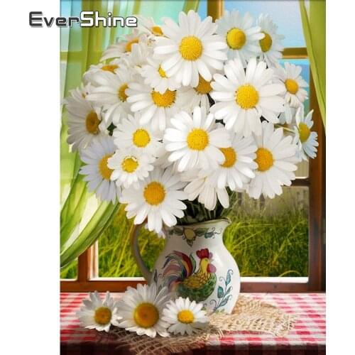 EverShine Diamond Painting Kits Flowers Mosaic Art 5D Diamond Embroidery Daisy Cross Stitch Needlework Pictures Decor For Home