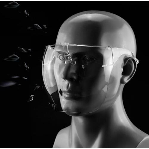 Outdoor New Adults Face Shield Oversized Glasses Transparent Protective Motorcycle Face Mask Face Shield Anti-spray Mask