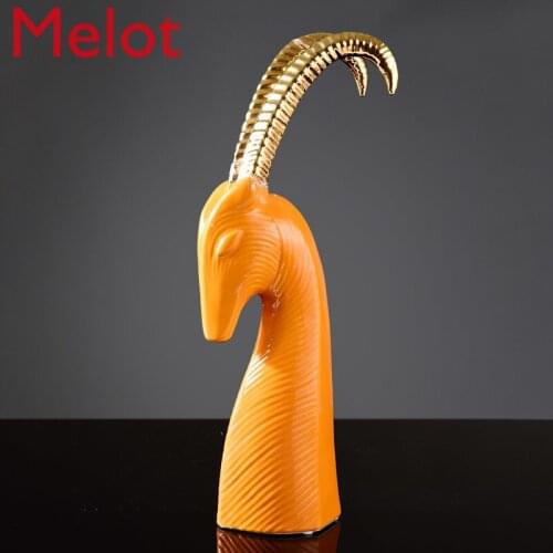 Simple Modern Ceramic Antelope Set Feng Shui Home Decoration Creative Nordic Living Room Crafts Accessories Decoration Crafts