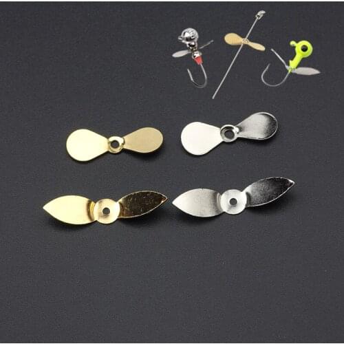 Rompin 10PCS Small Prop Blade Stainless Steel Fly Propeller Spin Fishing Lure Blades Custom Topwater Plug Casting Spinnerbait