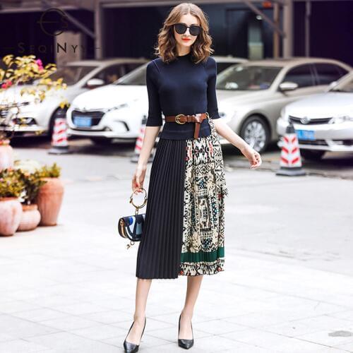 Модные вязаные платья SEQINYY China At AliExpress