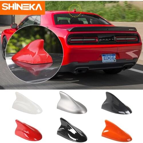 SHINEK Car Shark Antenna Decoration Auto Radio Signal Aerials Cover Stickers Accessories For Dodge Challenger Car Styling
