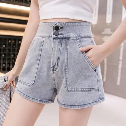 Shorts Women High waist Plus Size Jeans Summer Fashion Denim Cotton Big Pocket Splicing Ladies Skinny Sexy Super Short Jean