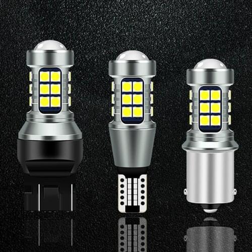 2Pcs 1156 BA15S P21W 1157 BAY15D P21/5W T15 W16W T20 7443 W21/5W 7440 W21W T25 3157 LED Bulbs Car Brake Lights Auto Reverse Lamp