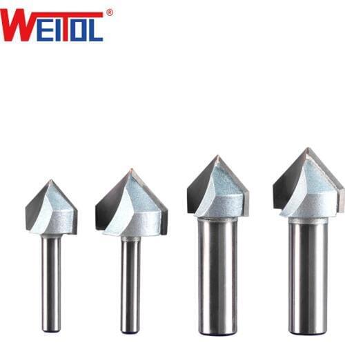 WeiTol 1pcs Technical V Grooving Bit milling cutting tools CNC machine tools for wood
