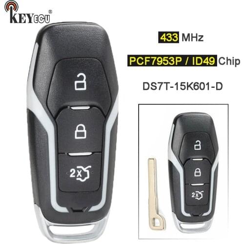 KEYECU ASK 433MH DS7T-15K601-D OEM/ Aftermarket Parts Smart 3 Button Remote Key Fob for Ford Mondeo Edge S-Max Galaxy 2014-2018