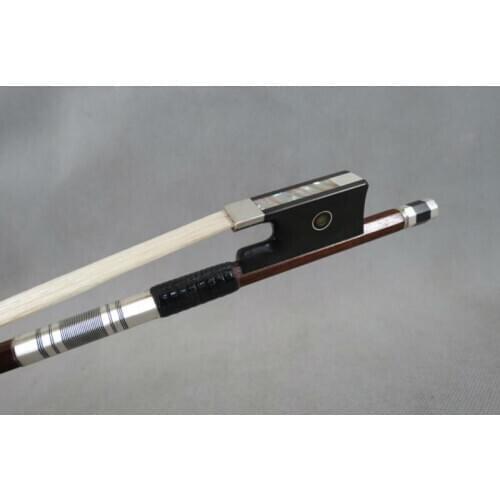 1pcs AAAAA+professional Pernambuco 4/4violin bow Siberia white horsetail silver fittings best balance free shipping #27