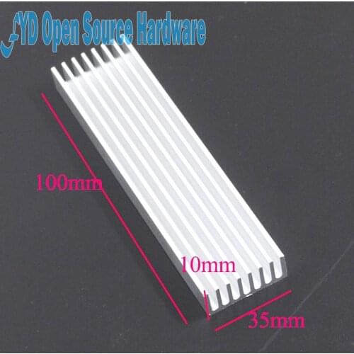 1pcs 100*35*10mm Heatsink Cooler Cooling Fin Aluminum Radiator Heat Sink for LED, Power IC Transistor, Module PBC 100x35x10mm