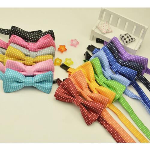 1pc New Brand Childrens Colorful Fashion Kid Bow Tie Dots Bowtie Boys Girls Candy Butterfly Wedding Party Gravata