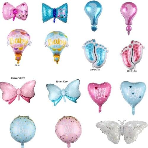 1Pcs Bow Heart Round Foil Balloon Kids Birthday Party Boy Girl Baby Shower Decor Gender Reveal Supplies Helium Balloon Baby Toys