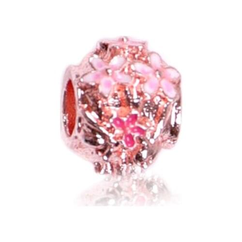 1 Pcs/Lot Rose Gold Color Daisy Chain Embellishment Dripping Oil Process Diamond Set Beautiful for Diy Jewelry