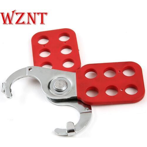 2pcs Free shipping 25mm 38mm 6 hole Steel Safety Lockout Tagout Hasp with jaw