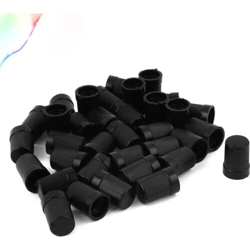 35 Pcs Black Plastic Potentiometer Rotary Control Knobs Caps for 6mm Dia Shaft