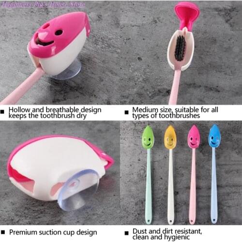 4PCS/lot Tooth brush Cover Toothbrush Holders Case Suction Cup Bath Tube Travel
