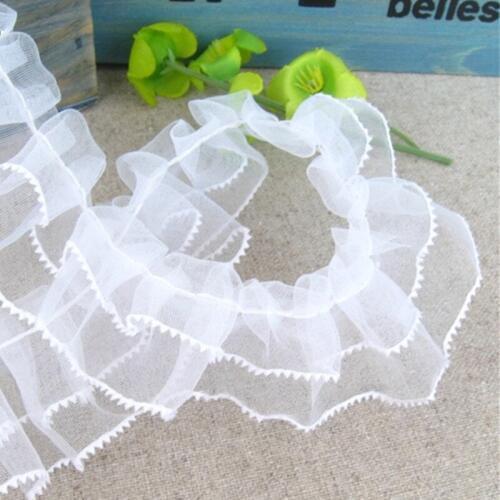 5 Yards per lot cheapest wrinkle folded lace trim edge for DIY girl dress trim and other accessory decoration