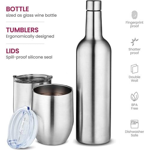 500ml Wine Bottles/Mug Cup Stainless Steel Tumbler Egg Shaped Bottle for Beer Wine Cocktail Milk Tea Coffee Outdoor Drinkware