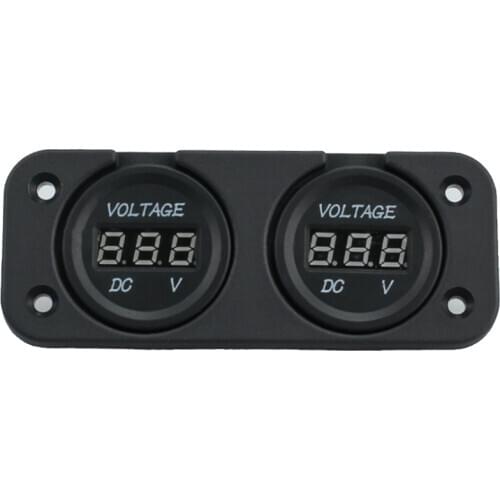 Car Digital Voltmeter Dual Battery LED Display Digital Volt Meter DC 12V/24V Boat Voltage Marine Gauge Voltage Meter Instrument