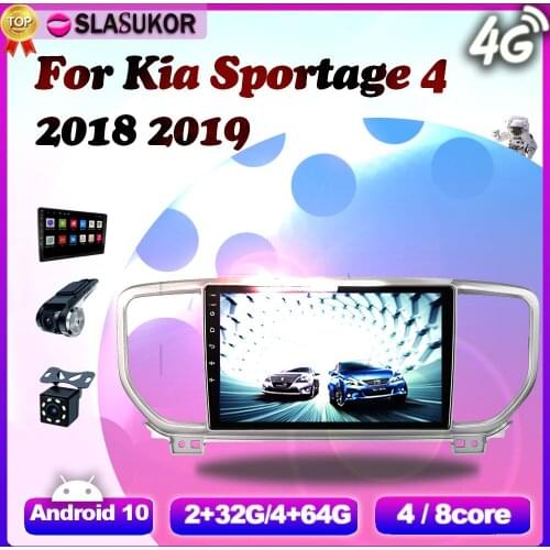 6+128G Android 10 For KIA Sportage 4 2018 2019 Radio Carplay 4G RAM Auto Video Player Navigation Car GPS DVD Cable Canbus 2din