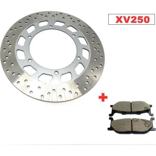 Free shipping for Yamaha motorcycle brake system XV250 QJ250H Virago 250cc motorcycle front wheel disc brakes and brake pads