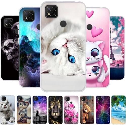 For Redmi 9C NFC Case Soft TPU Silicone Painting Cover For Xiaomi Redmi 9C Redmi9C 9 C Case Transparent Capa Bumper Fundas Coque