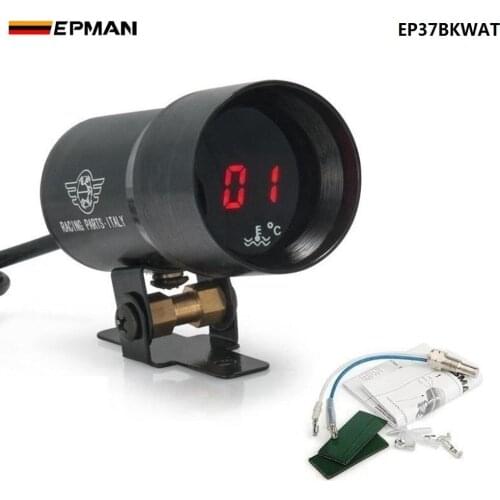 EPMAN Sport 37mm Compact Micro Digital Smoked Lens Water Temp Temperature Gauge Black,Purple For Jeep Wrangler EP37BKWAT