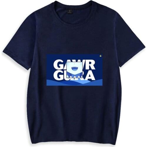 Gawr Gura Cotton Breathable Tshirt HipHop Short Sleeve Fashion Leisure Summer Harajuku Streetwear Parent-child outfit