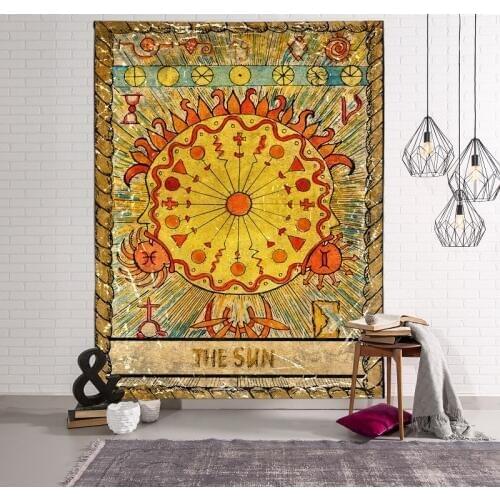 Indian Mandala Tapestry Wall Hanging Twin Hippie Bedspread Gypsy Art Decorative Throw Colored Tarot Polyester Tapestry 150x100cm