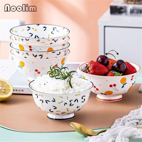 5 Inch Nordic Ceramic Simple Rice Bowl Hotel Restaurant Bone China High Dinner Soup Noodle Bowl Microwave Oven Kitchen Tableware