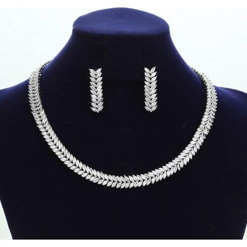 Jewelry Sets HADIYAN Gorgeous Women Wedding Get Engaged 2PCS Necklace And Earrings Set High Qualtity Zircon CN0029-2 Bisuteria
