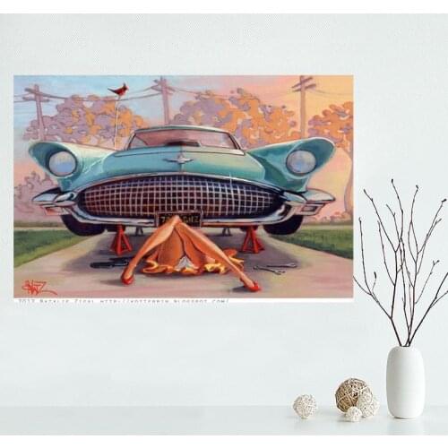 Nice Custom Pin Up Girls Canvas Poster Print painting Art Wall Silk Poster cloth print Fabric Poster