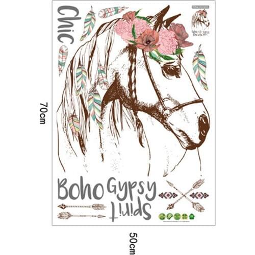Colorful Horse Wall Sticker Home Decoration Accessories DIY Stickers Removable Vinyl Decal Mural Home Decor Kids Bedroom Decor