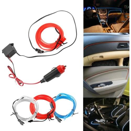 LEEPEE Flexible Neon EL Wire 1M/set Decorative Lamp Auto Lamps Interior Decoration Light Strips Car 12V LED Cold lights