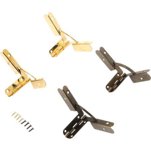 2Pcs 53*40mm Furniture Hinges Jewelry Boxes Small Hinge Furniture Fittings For Cabinet Furniture Accessories Antique Bronze/Gold