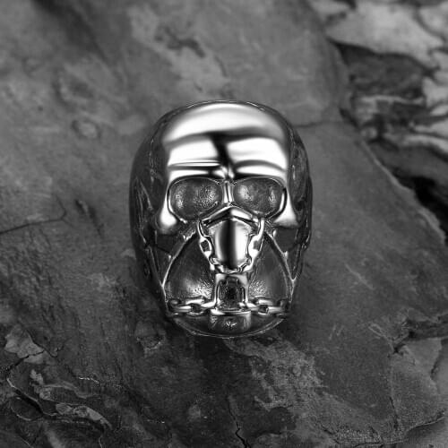 Rock Men Jewelry BIker Skull Rings Punk Trendy Antique Color Party Finger Daily Wear Jewelry As A Gift For Friends