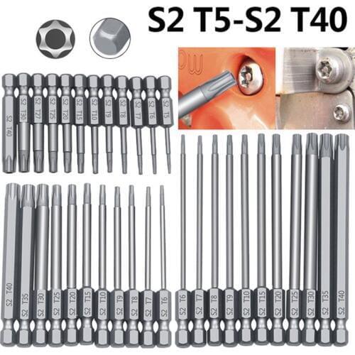 11/12pcs Tamper Proof Security Drill Bit Set Torx Screwdriver Flat Head 1/4" Hex