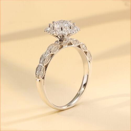 New 925 Sterling Silver Ring Love Bridge CZ Ring For Woman Engagement Jewelry Gift