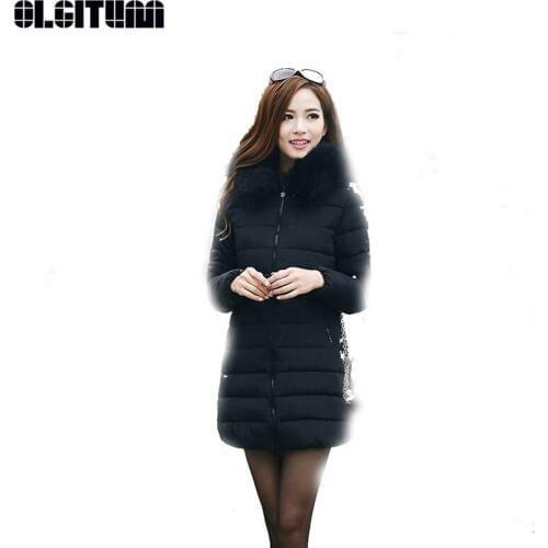 OLGITUM Plus Size 6XL Winter Jacket Womens 2020 Fur Collar Thick Warm Cotton Parka For Women Winter Jacket Coat Female CC315
