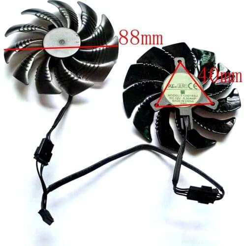 PLD09210S12HH T129215SU 2pcs/lot 4pin 88mm for Gigabyte GeForce GTX1050Ti GTX1060 1070 GTX960 RX570 RX470 graphics card fan