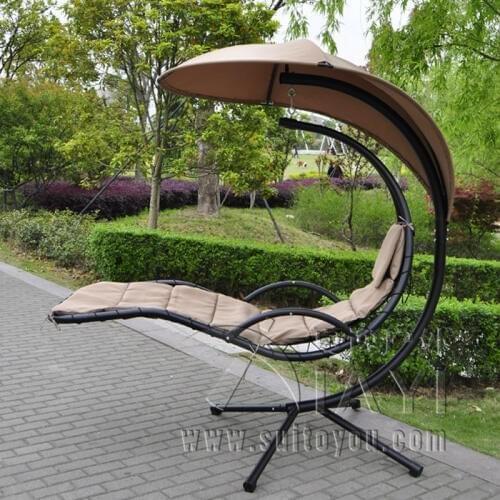 Hanging Chaise Lounger Chair Arc Stand Air Porch Swing Hammock Chair Canopy