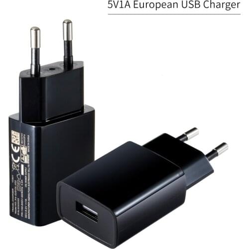 Black Mini USB Wall Charger 5V 1A Travel Mobile Phone Charger EU Plug for Samsung Xiaomi mi 8 Huawei iPhone 100pcs