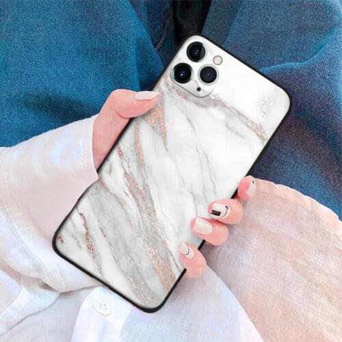 Rose gold marble natural Pretty Soft Silicone Phone case cover for iPhone SE 6s 7 8 Plus X XR XS 11 12 mini Pro max