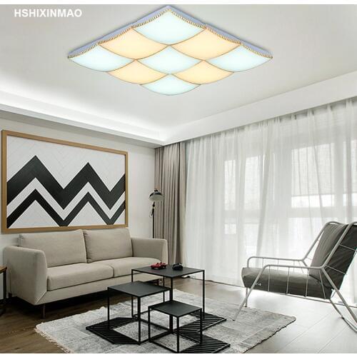 New modern Life art living room rectangular ceiling lamp led bedroom study square ceiling light AC100-240V