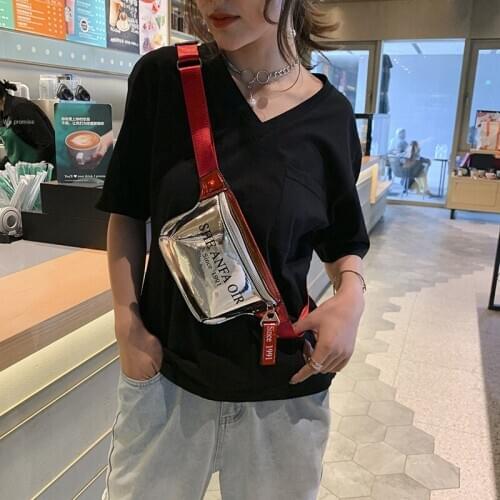 Trendy one shoulder all over the cross-body bag laser laser bag womens 2020 spring new teen waist bag sports chest bag