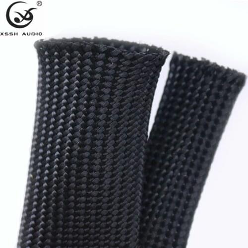 XSSH Audio10meters 5MM 8MM 15MM 20MM 25MM Black Cotton Speaker Special Shock Absorber Braided Cable Sleeves For Power Audio Wire