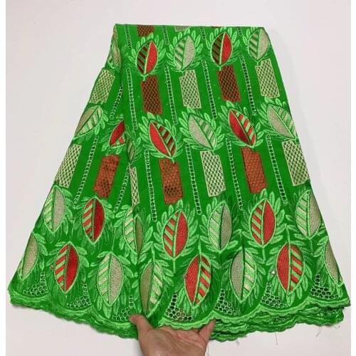 Free Shipping African Swiss Cotton Voile Lace Fabrics Embroidery in Switzerland Cotton Lace Fabrics 5 Yards for Dress
