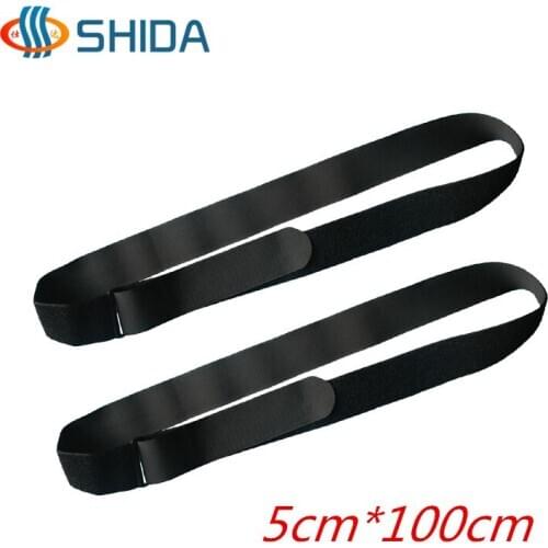 10pcs 5*100cm Self Adhesive Colorful Reusable Cable Ties Fastening Wrap Strap Reusable Hook Loop Magic Tape with Plastic Buckle